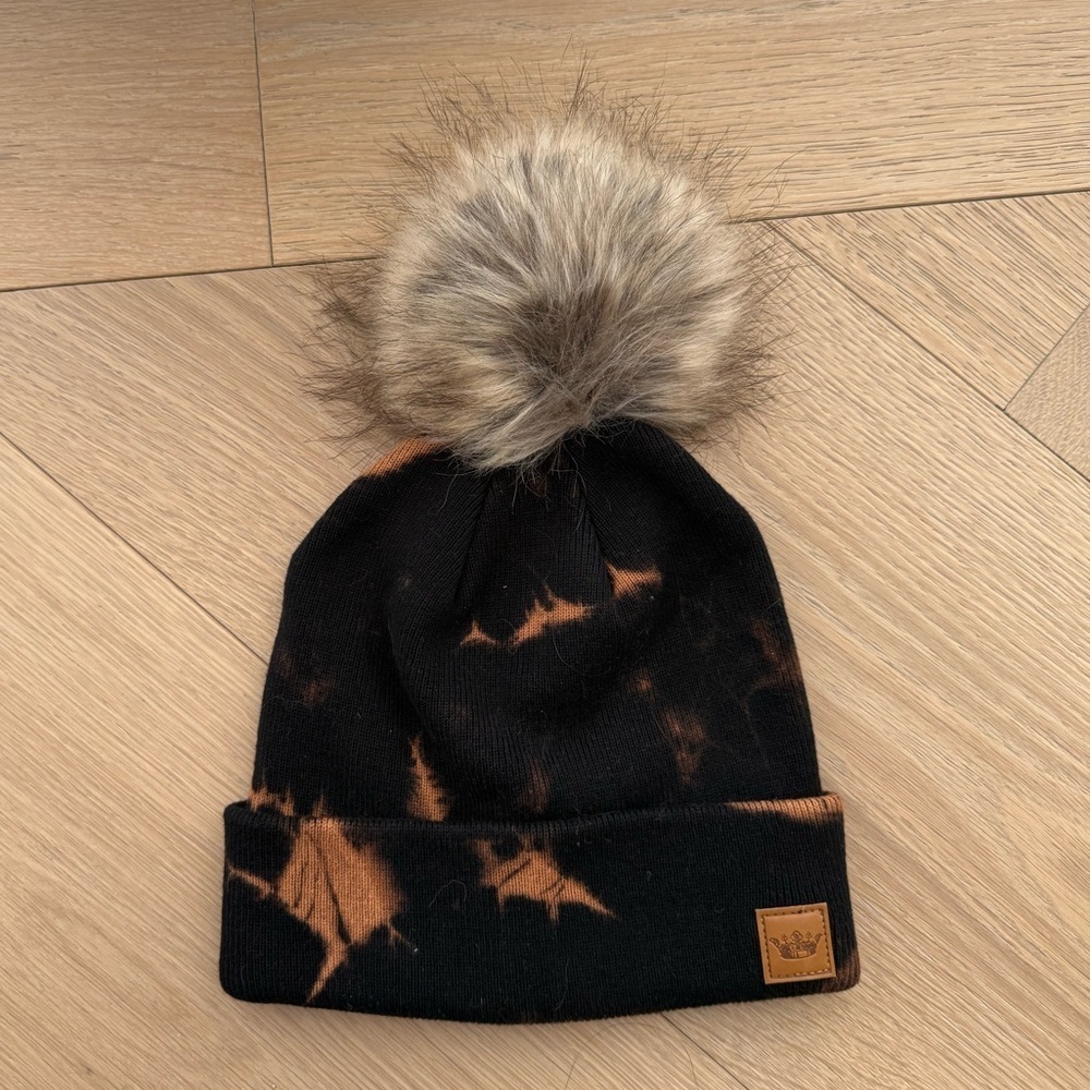 PANACHE Beanie Tie Dye Knit Hat with Pom Pom - Picture 6 of 10